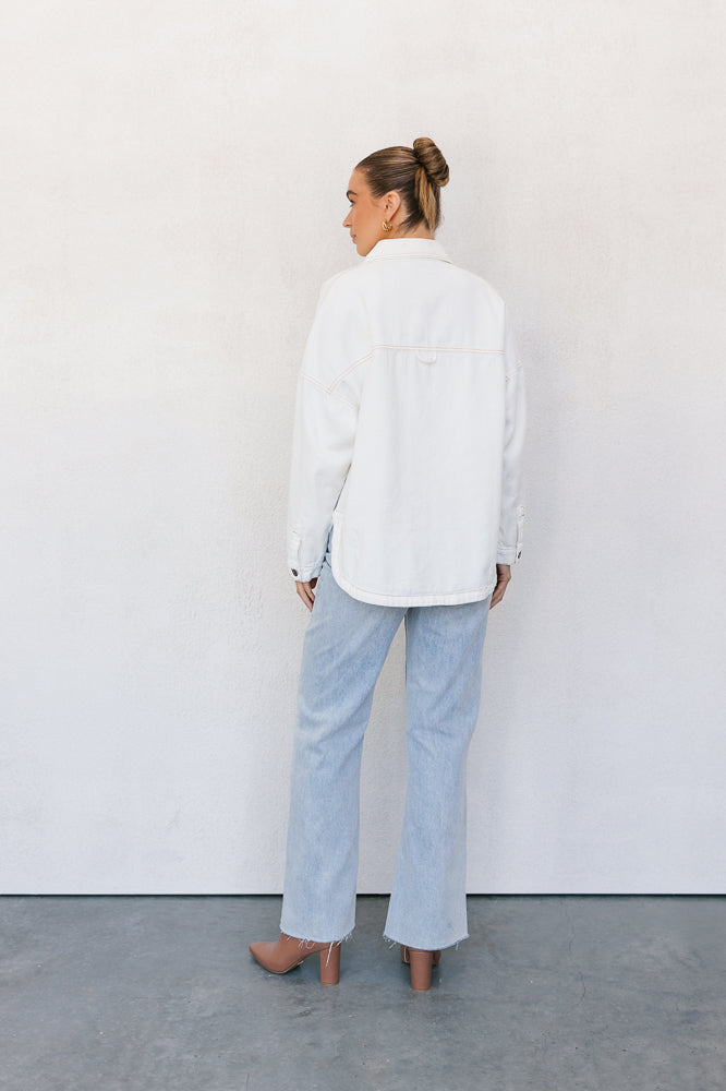 Xita Top White Denim