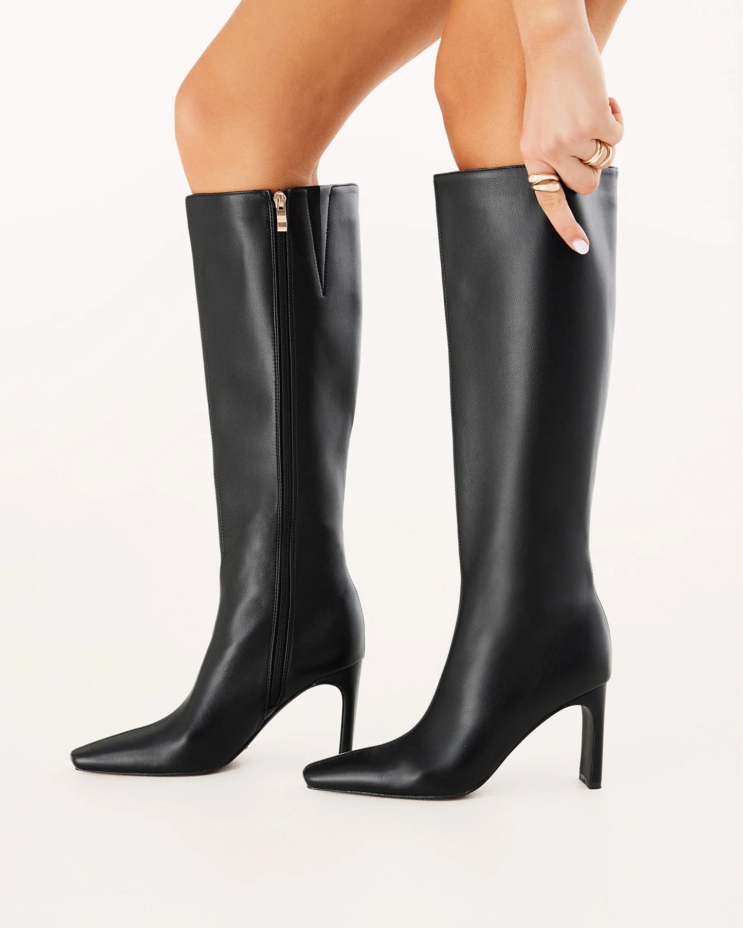 Yoshiko Knee High Boots - Black