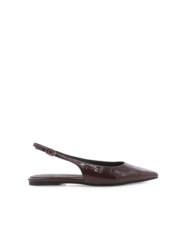 Henna Flats - Dark Chocolate Patent Croc