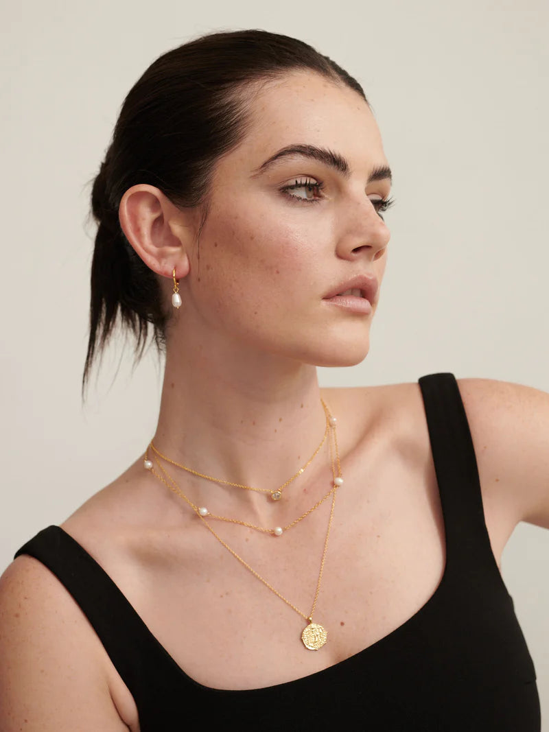 Coin Charm Necklace Gold
