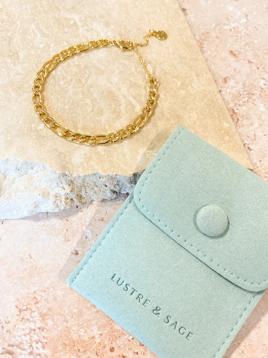Figaro Chain Bracelet - Gold