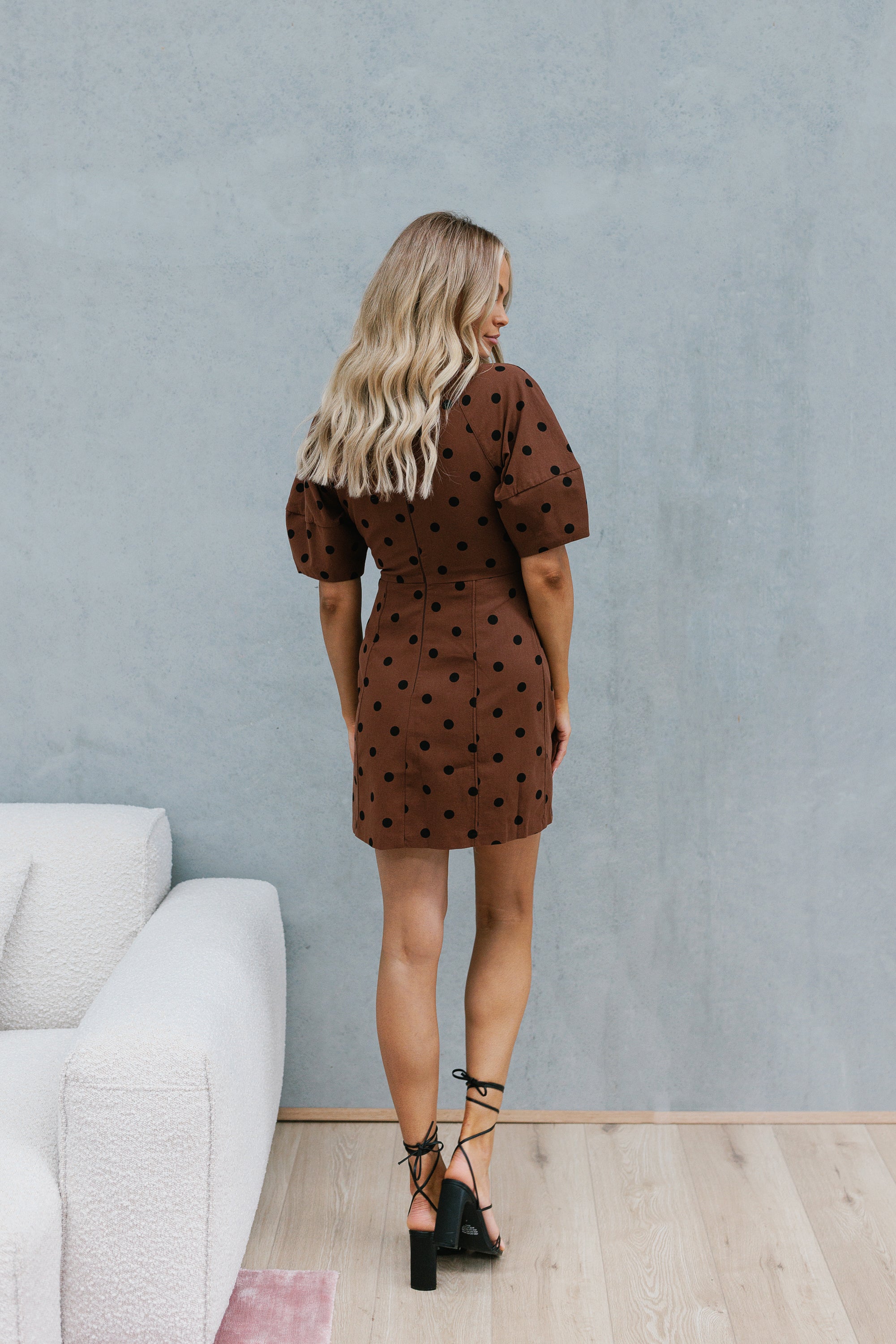 Nikayla Dress Chocolate Polka Dot