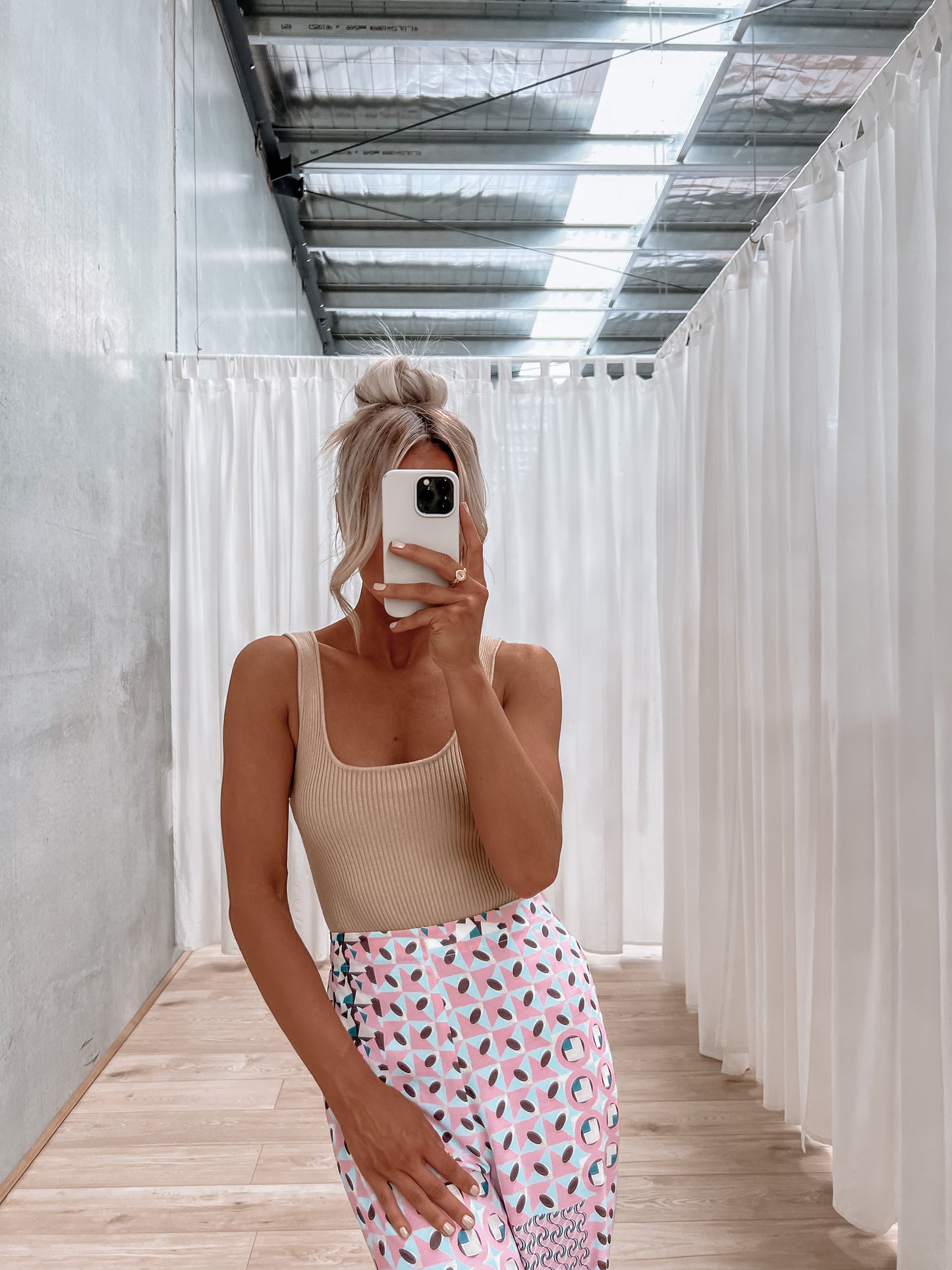 Manhattan Pant - Pink/Teal Geo