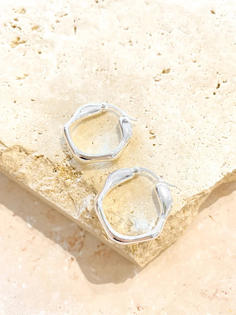 Willow Hoop Earrings Silver