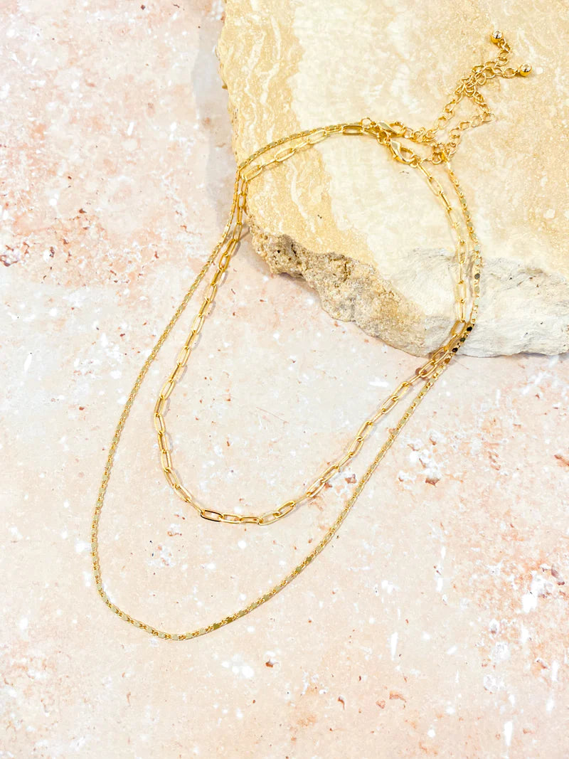 Luna Layered Necklace Gold