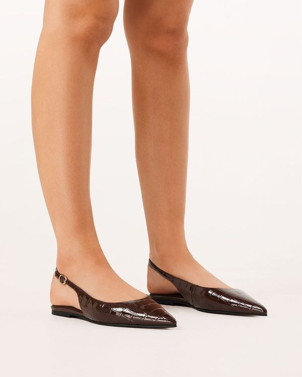 Henna Flats - Dark Chocolate Patent Croc