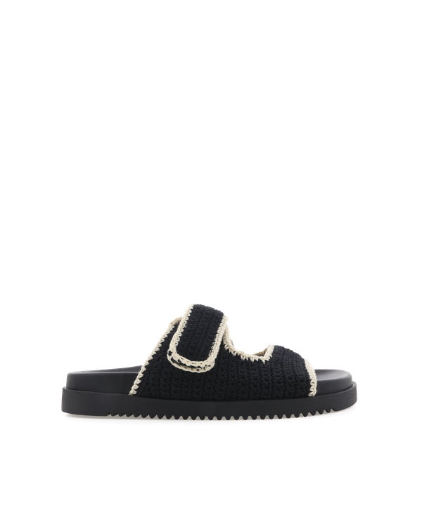 Abbot Knit Slides - Black/Cream