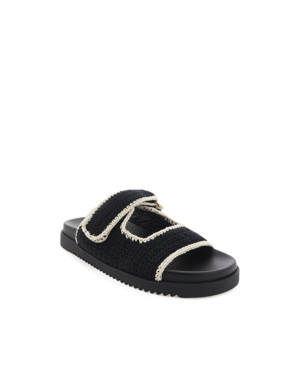 Abbot Knit Slides - Black/Cream