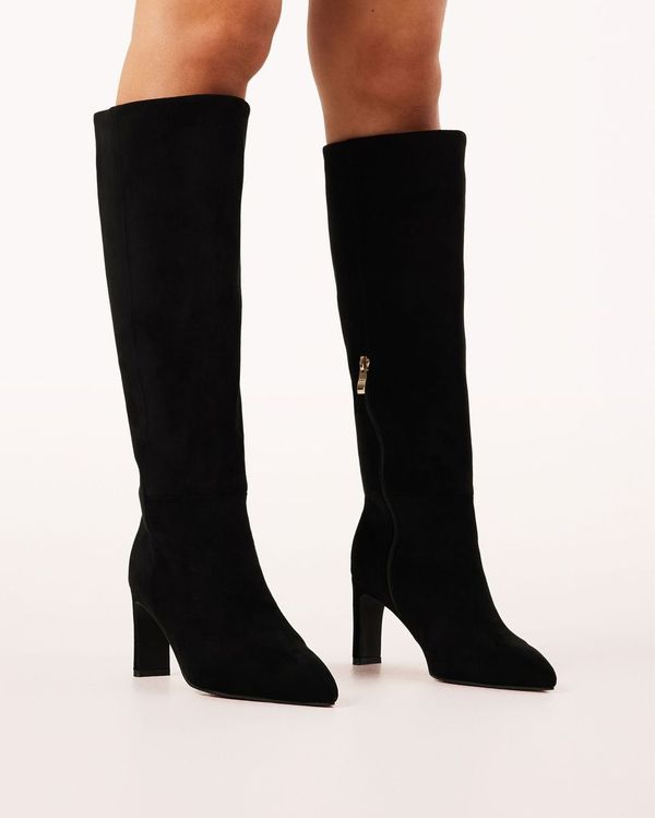 Antoinette Knee-high Boots - Black Suede