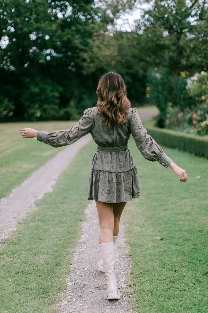 Luna Dress - Khaki Lace