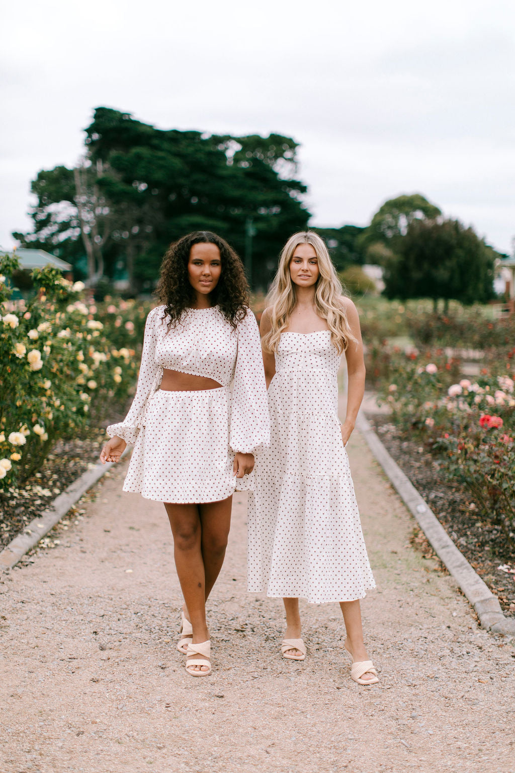 Kathryn Dress - Cream / Chocolate Spot