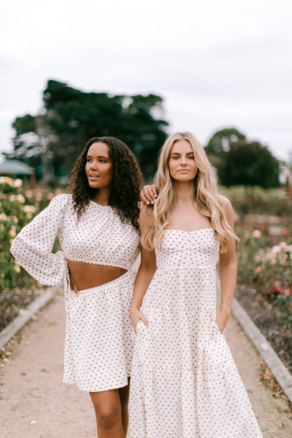 Paycie Dress - Cream / Chocolate Spot