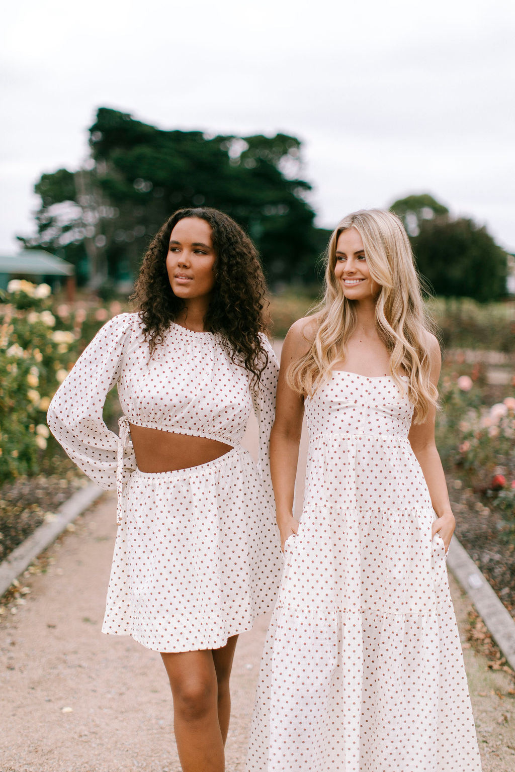 Kathryn Dress - Cream / Chocolate Spot