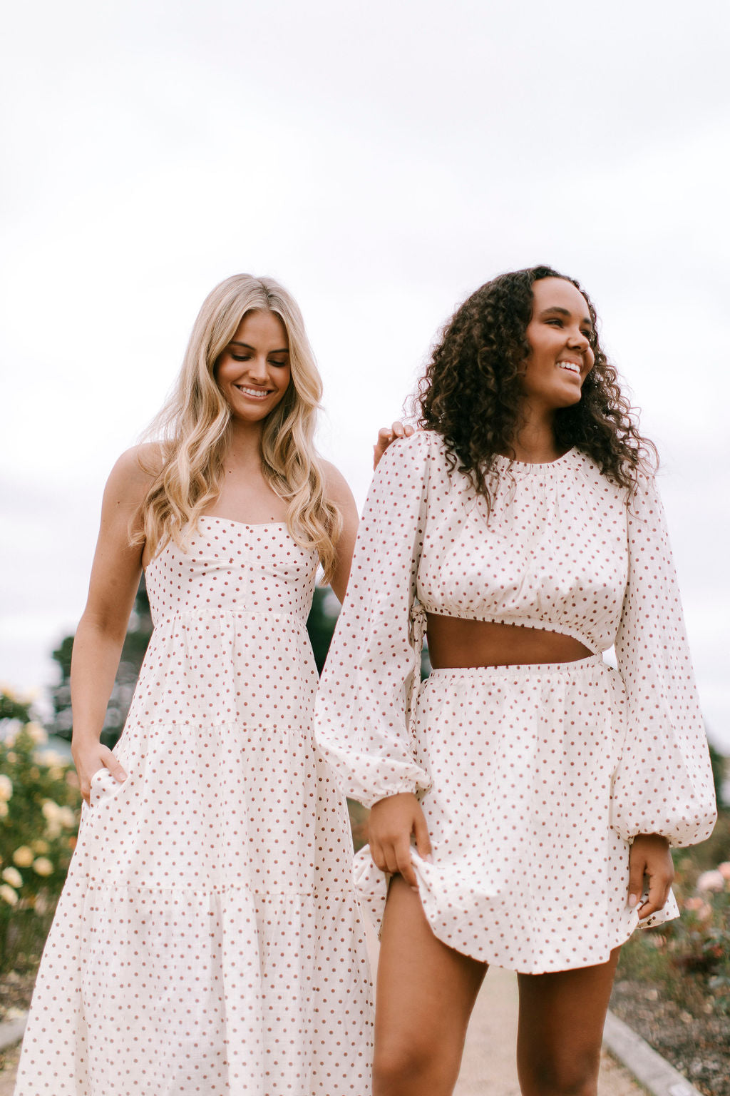 Paycie Dress - Cream / Chocolate Spot