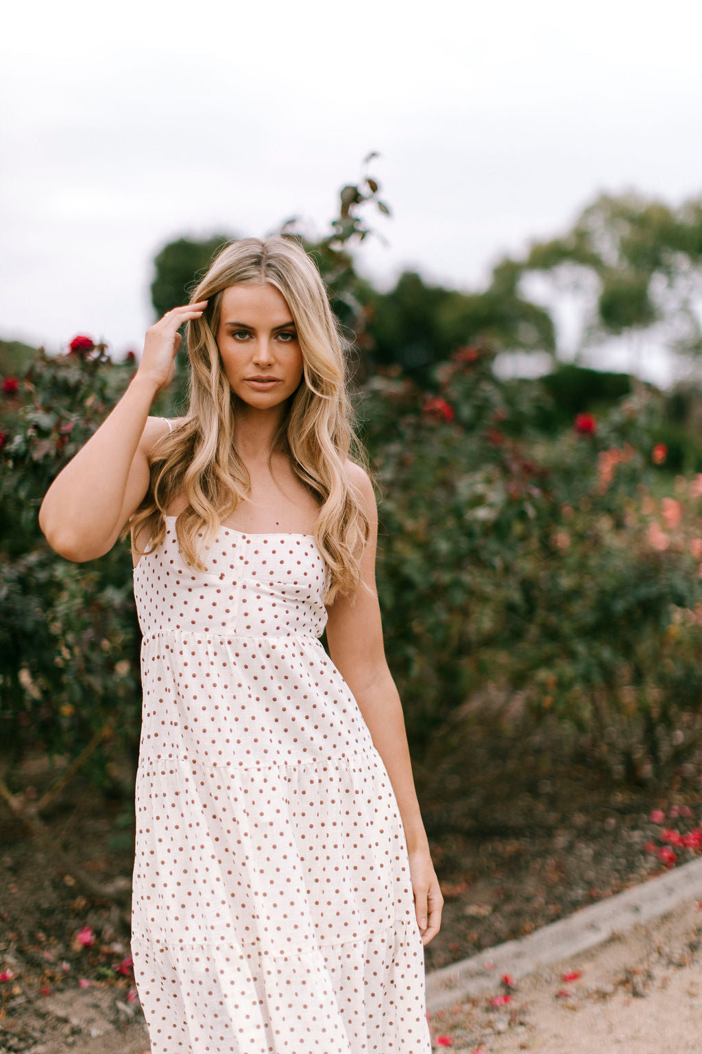 Kathryn Dress - Cream / Chocolate Spot