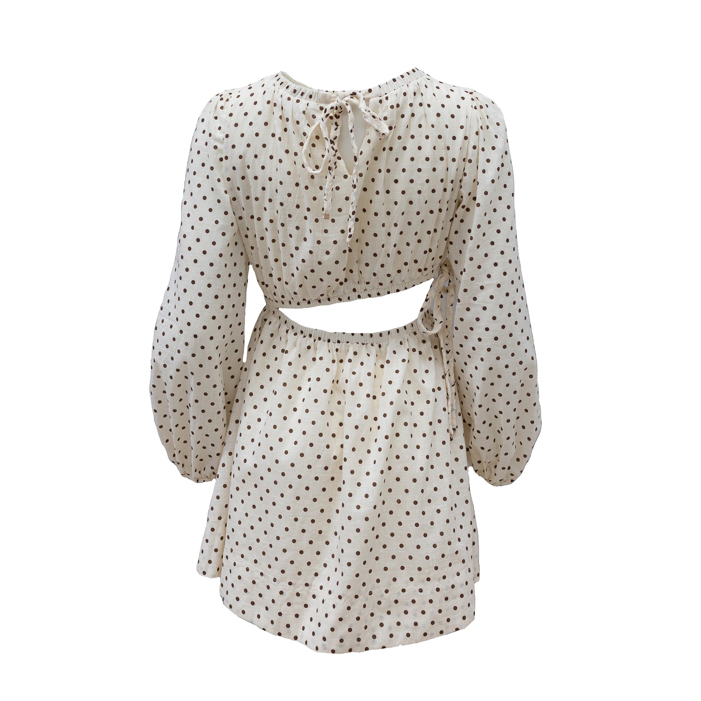 Paycie Dress - Cream / Chocolate Spot