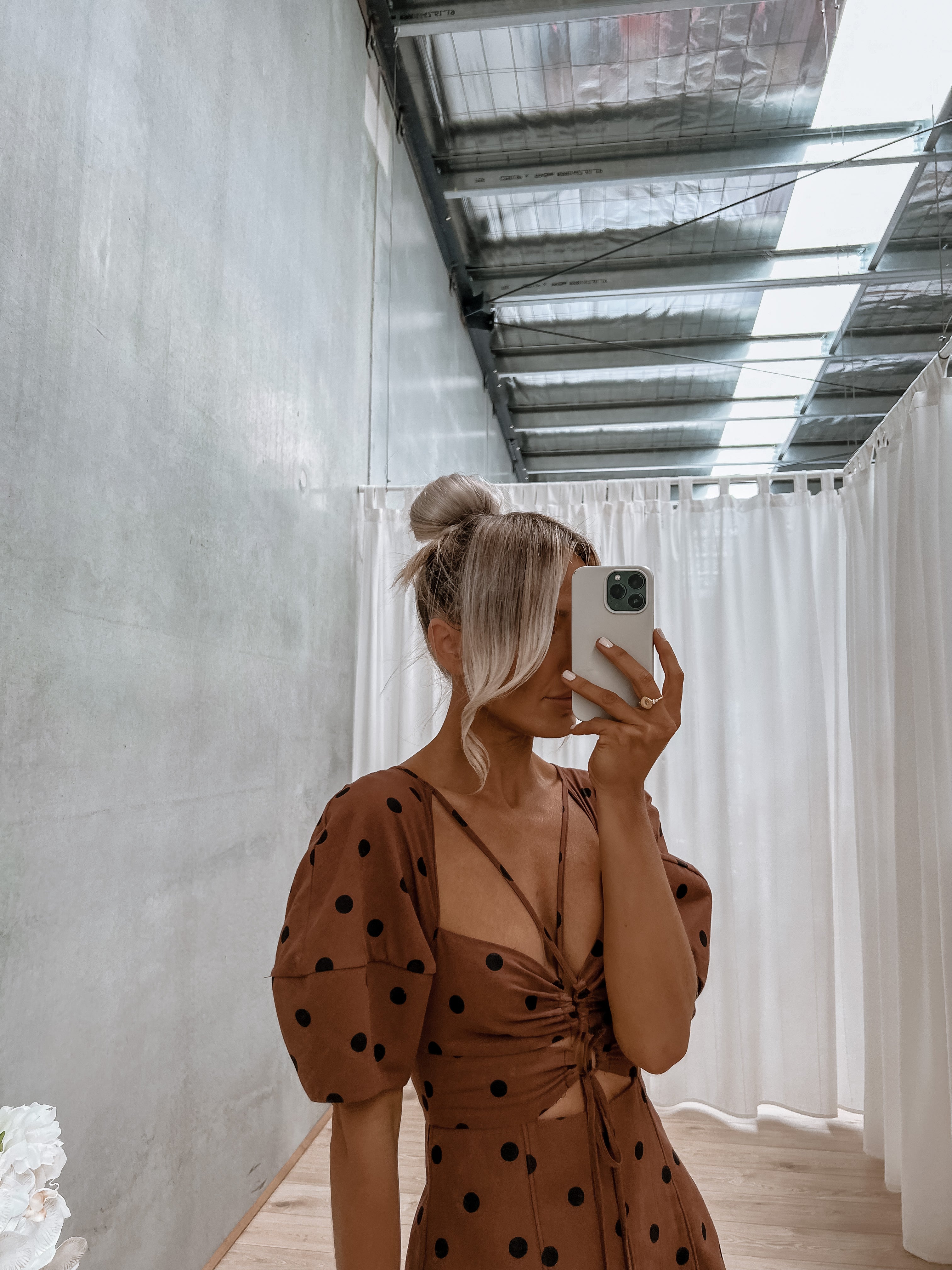 Nikayla Dress Chocolate Polka Dot