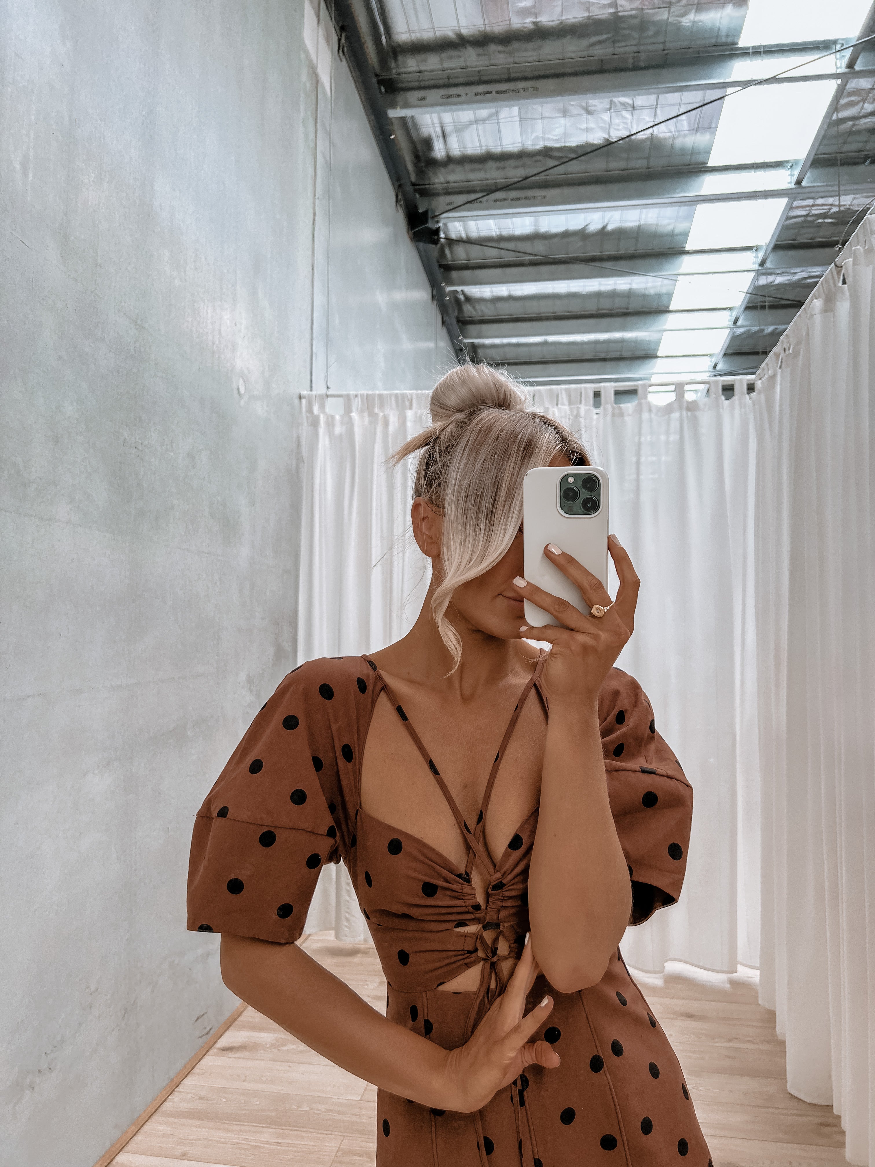 Nikayla Dress Chocolate Polka Dot