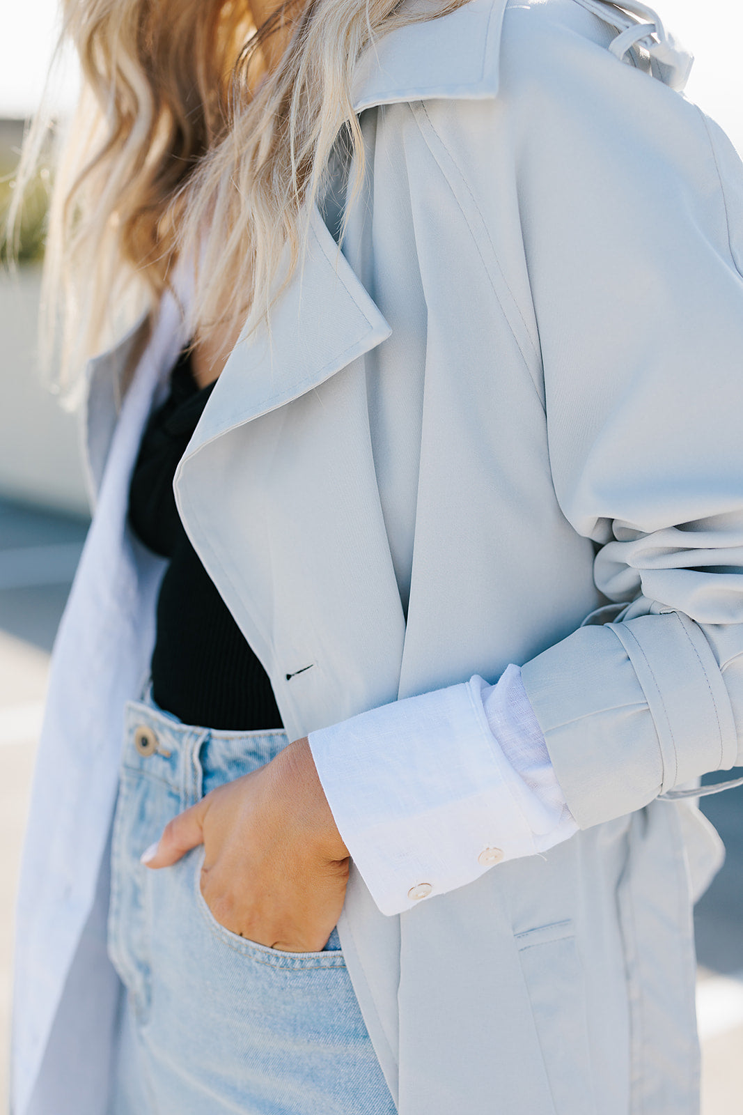 Oaklie Trench Coat - Icey Grey