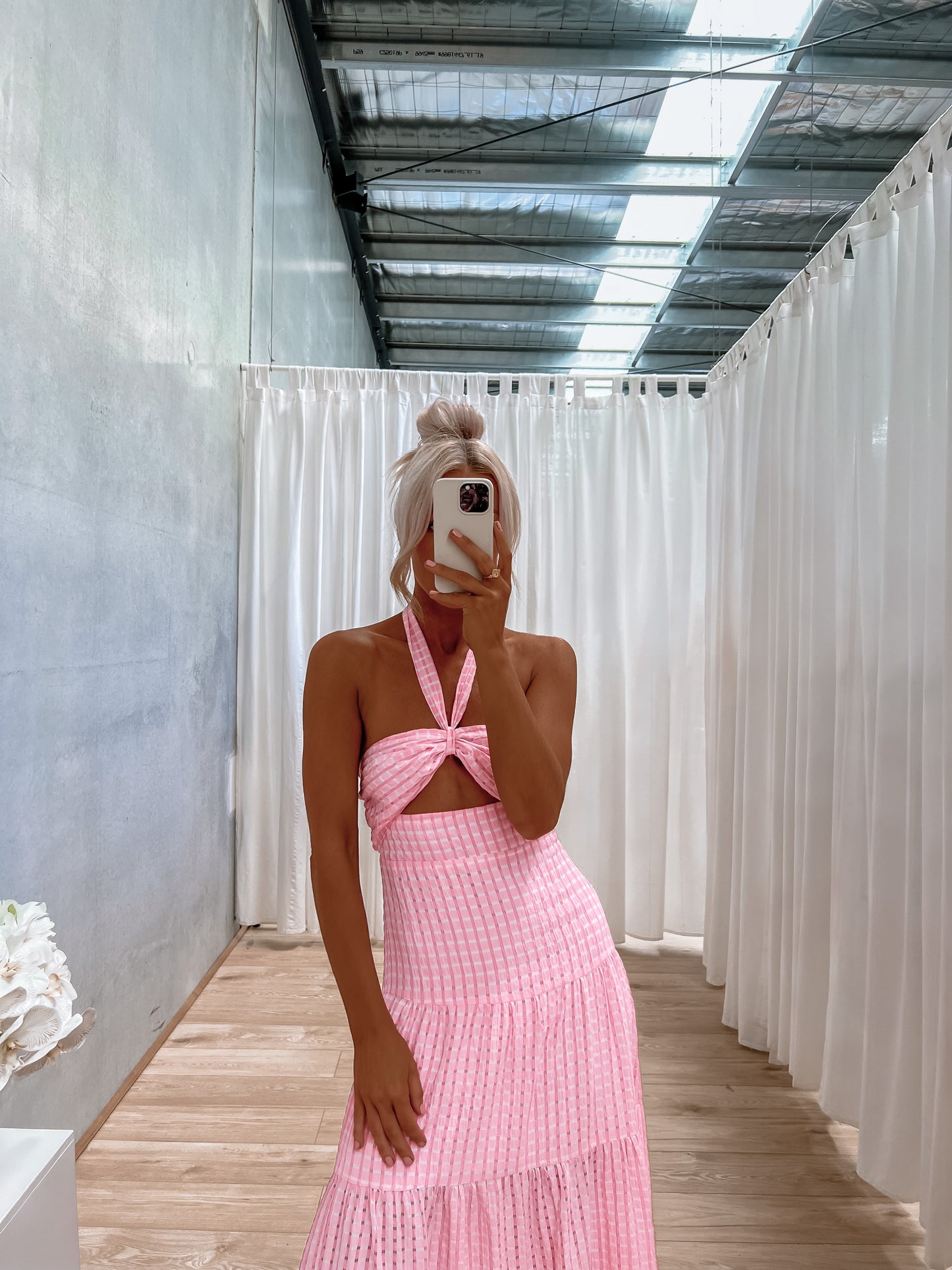Tameeka Dress - Pink/White