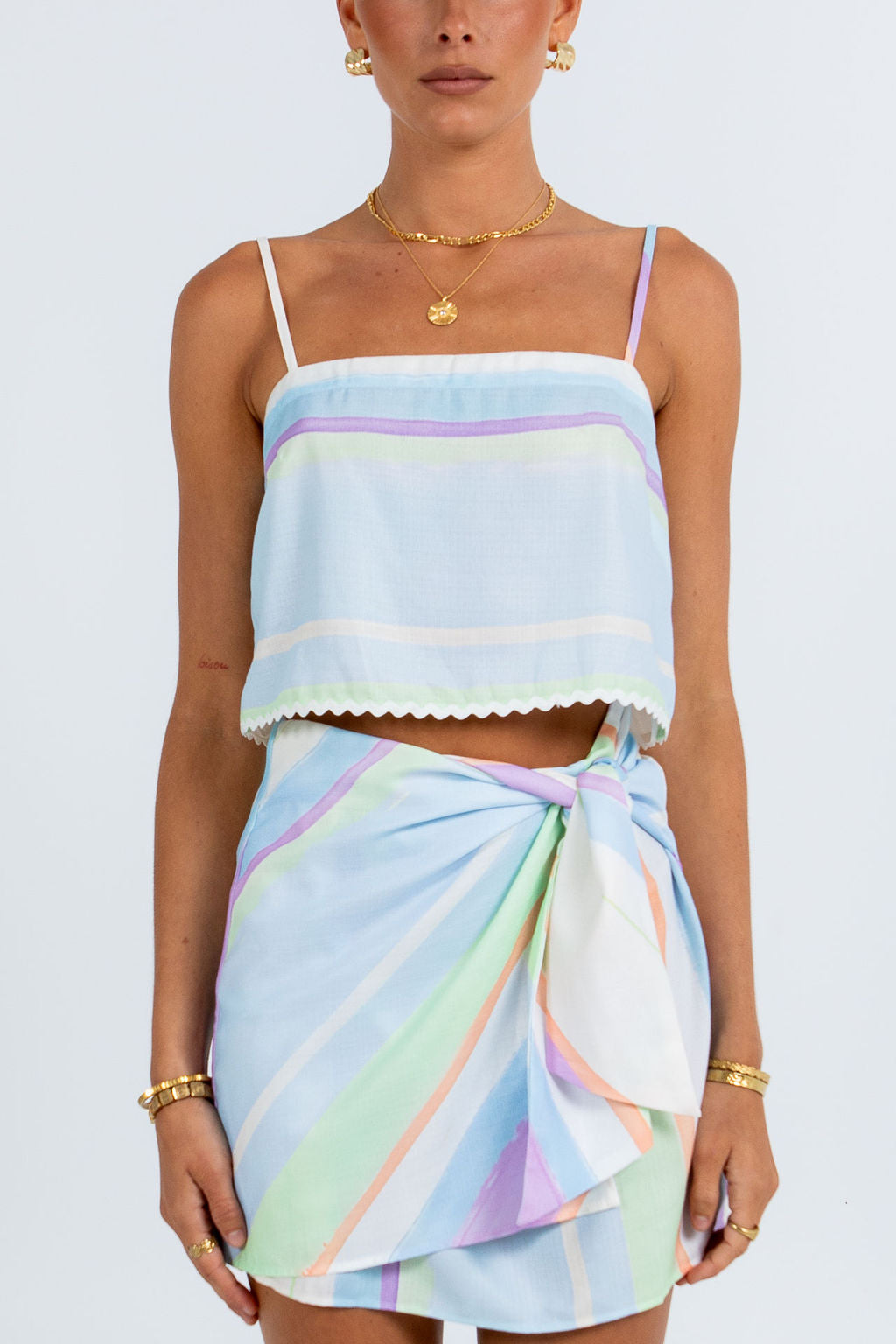 COMING SOON - Tider Cropped Singlet - Virenne Print