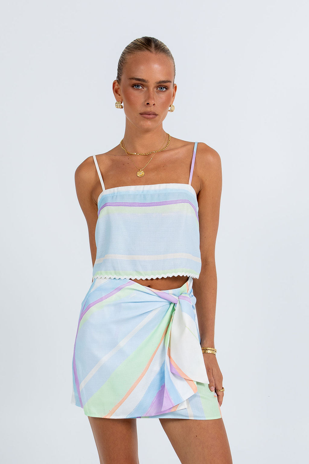 COMING SOON - Tider Cropped Singlet - Virenne Print