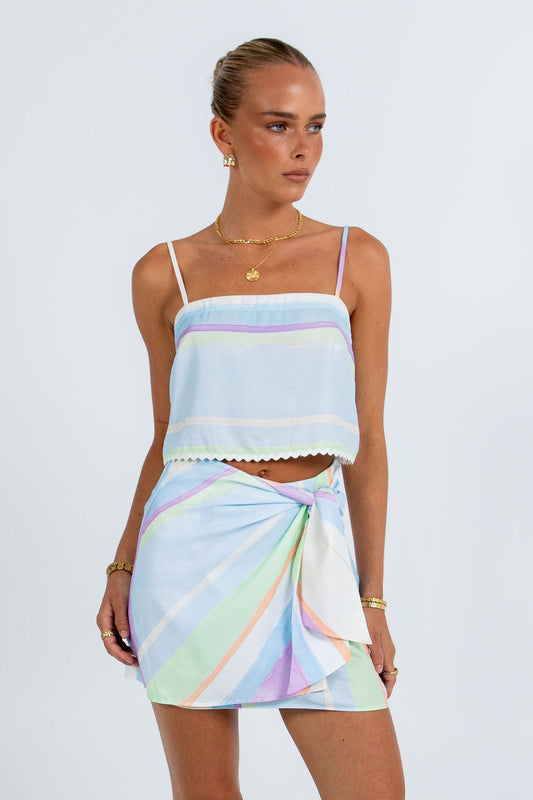 COMING SOON - Tider Cropped Singlet - Virenne Print