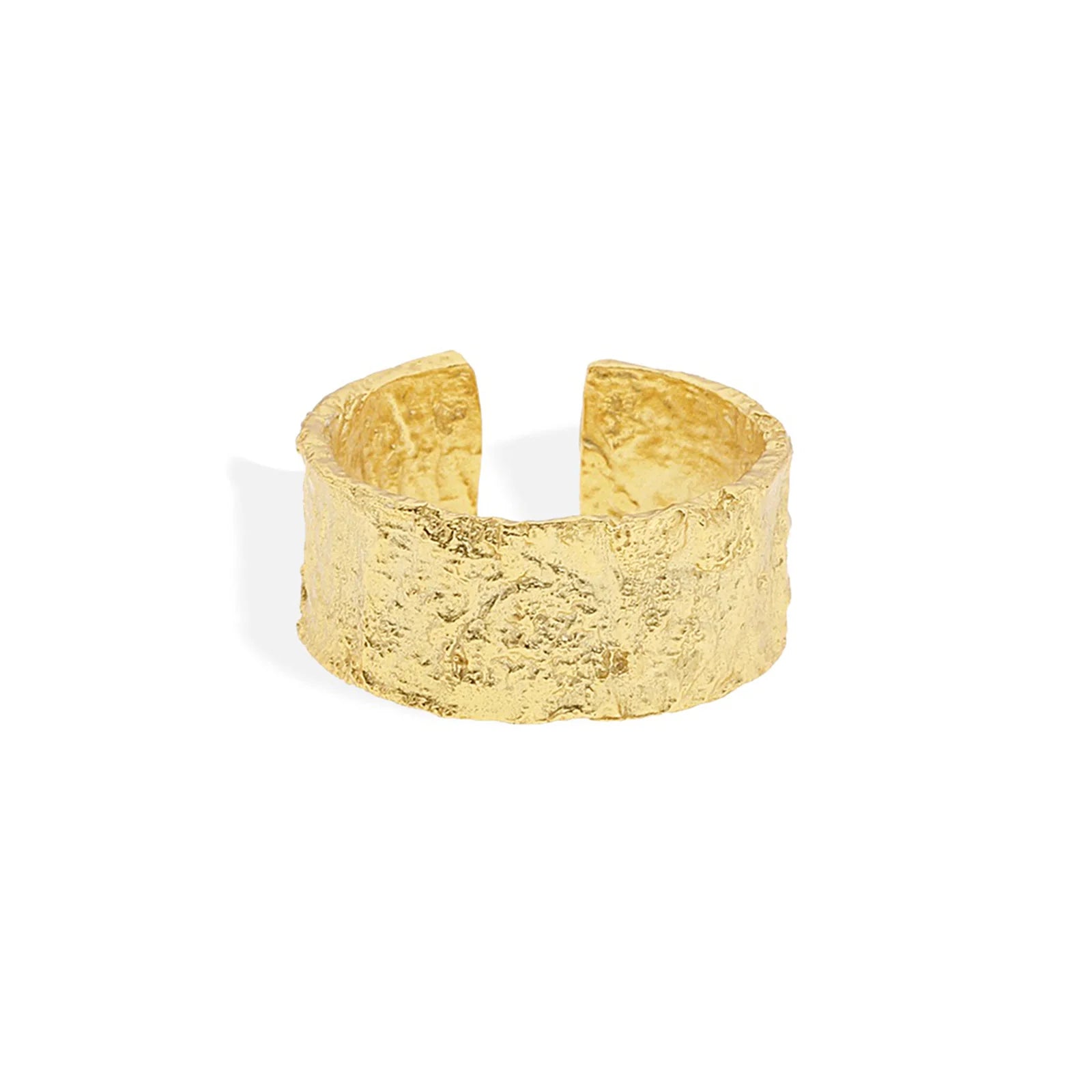 Eros Large Textured Ring Gold
