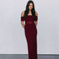 Fiora Maxi Dress - Burgundy Mesh