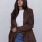 Yanni Oversized Blazer - Chocolate Brown Suede Look