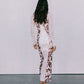 Rochelle Dress - Beige/Chocolate Brown Floral Mesh