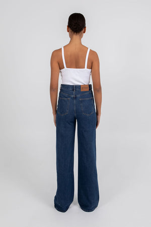 Carissa Wide Leg Jeans - Classic Blue