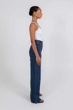 Carissa Wide Leg Jeans - Classic Blue