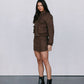 Gracelyn Bomber Jacket - Chocolate Brown Suede Look