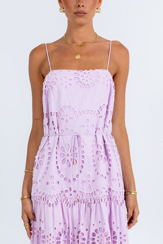COMING SOON - Olara Maxi Dress - Lilac Sicily Lace