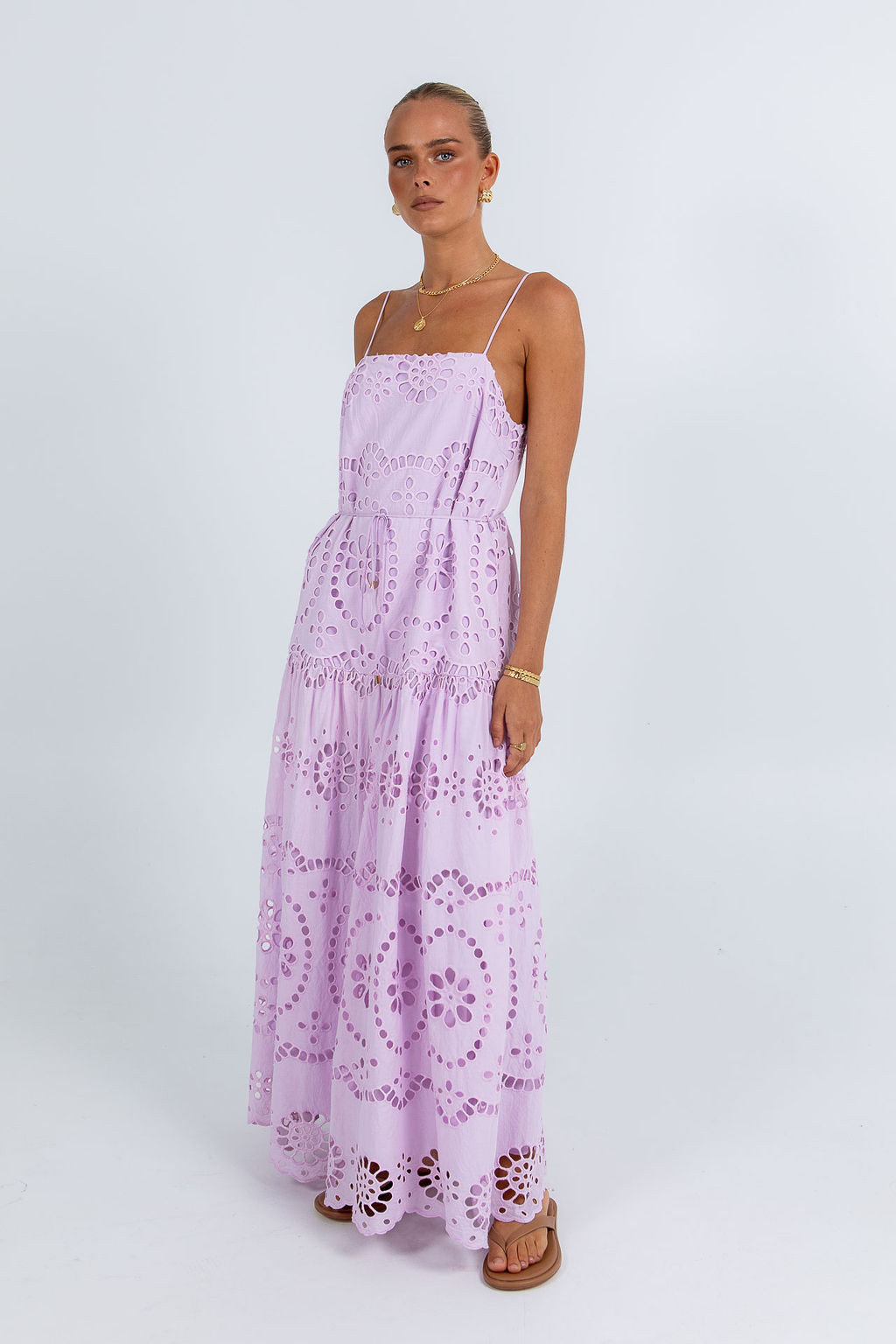 Olara Maxi Dress Lilac Sicily Lace