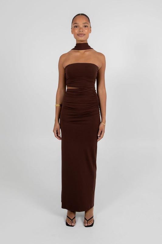 Urja Maxi Dress - Chocolate Brown