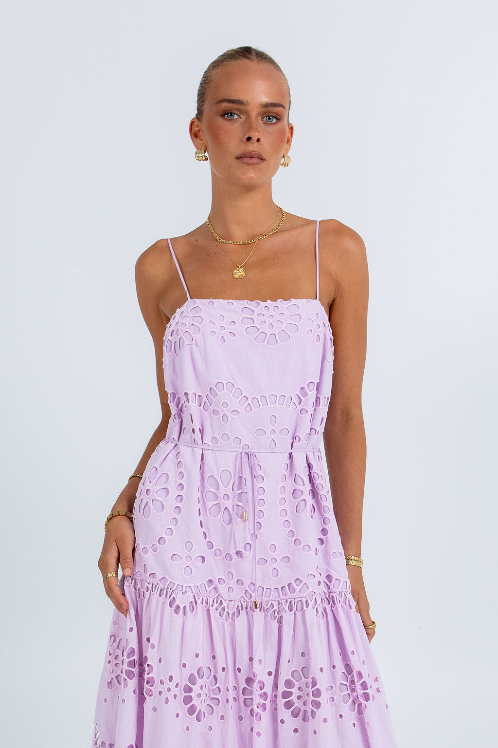 Olara Maxi Dress Lilac Sicily Lace