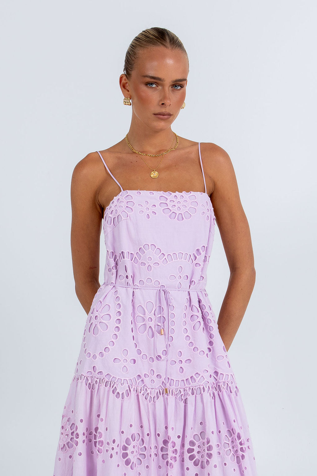 Olara Maxi Dress Lilac Sicily Lace