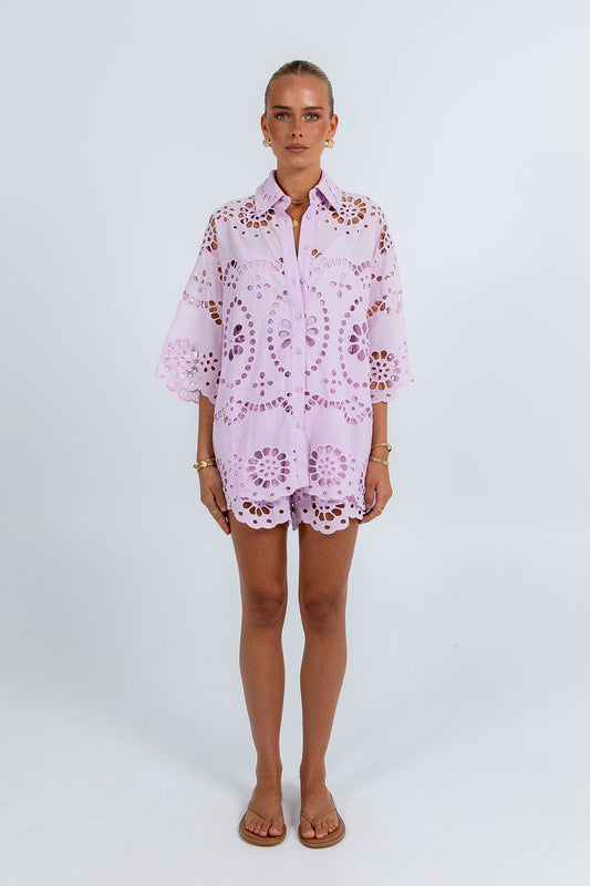 COMING SOON - Immy Shirt - Lilac Sicily Lace
