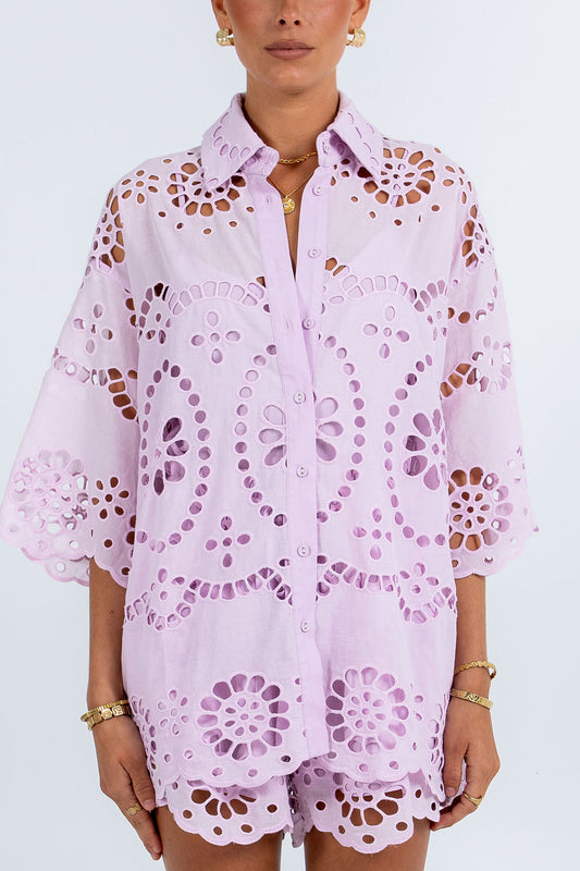 COMING SOON - Immy Shirt - Lilac Sicily Lace