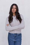 Flinn Knit Top - Oyster Grey