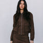 Jetta Mini Skirt - Chocolate Brown Suede Look