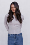 Flinn Knit Top - Oyster Grey