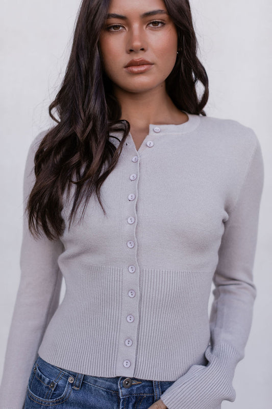 Flinn Knit Top - Oyster Grey