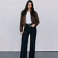 Gracelyn Bomber Jacket - Chocolate Brown Suede Look