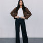 Gracelyn Bomber Jacket - Chocolate Brown Suede Look