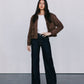 Gracelyn Bomber Jacket - Chocolate Brown Suede Look