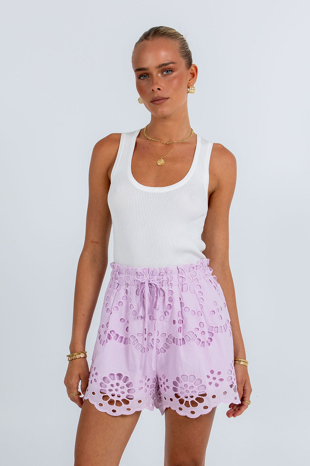 Yueli Short Lilac Sicily Lace