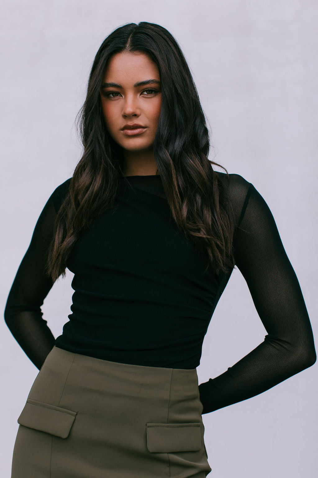 Dixie Mini Skirt Khaki